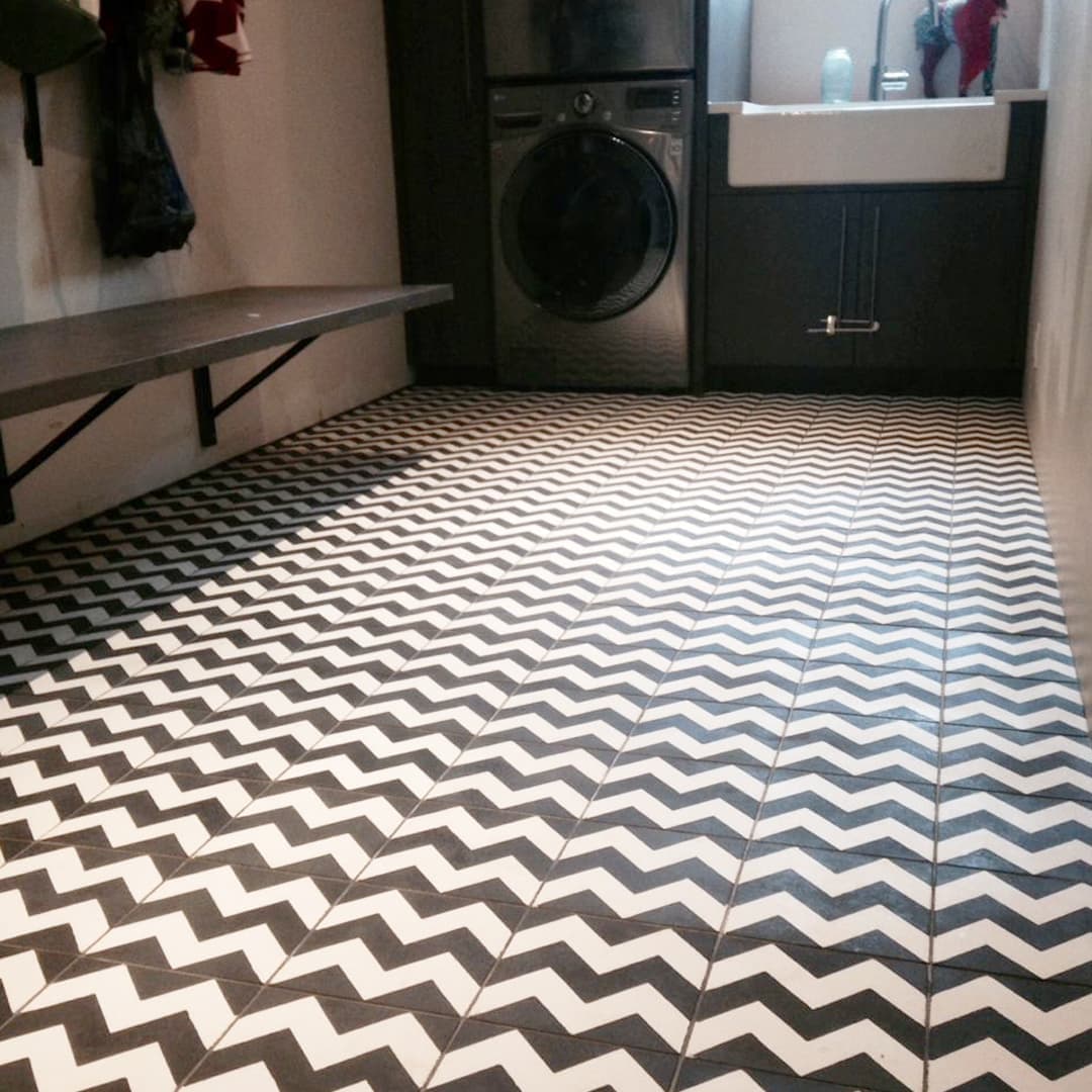 Chevron zementfliesen