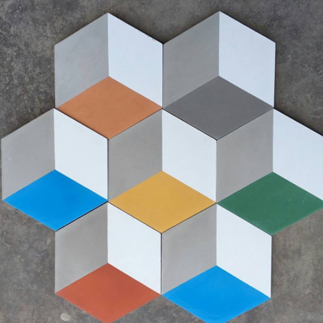 Hexa Vasarely zementfliesen